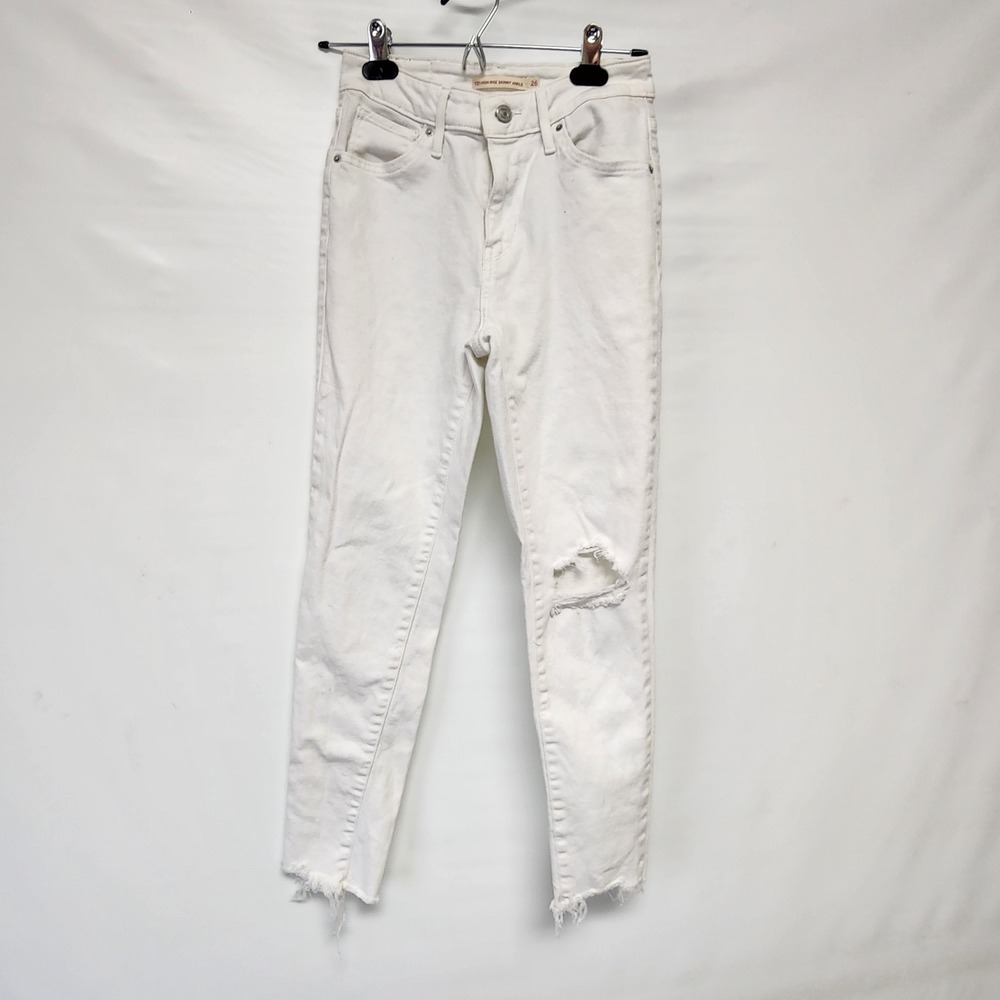 Levi's 721 High Rise Ankle Skinny Ankle‎ Jeans White Size 26 Waist 25 Inseam